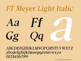 FT Meyer Light Italic Version 1.000;Glyphs 3.1.2 (3151)图片样张