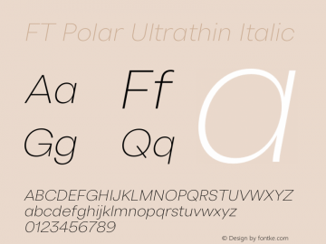 FT Polar Ultrathin Italic Version 3.001;FEAKit 1.0图片样张