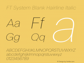 FT System Blank Hairline Italic Version 1.000;FEAKit 1.0图片样张