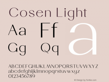 Cosen Light Version 1.000;hotconv 1.0.109;makeotfexe 2.5.65596图片样张