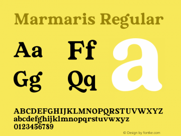 Marmaris Regular Version 1.000;PS 001.000;hotconv 1.0.88;makeotf.lib2.5.64775图片样张