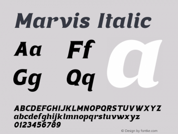 Marvis-Italic Version 1.000;hotconv 1.0.109;makeotfexe 2.5.65596图片样张