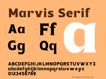 Marvis Serif Version 1.000;hotconv 1.0.109;makeotfexe 2.5.65596图片样张