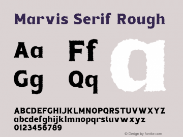Marvis Serif Rough Version 1.000;hotconv 1.0.109;makeotfexe 2.5.65596图片样张