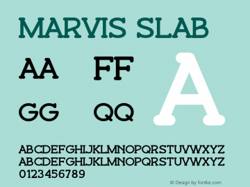 Marvis Slab Version 1.000;hotconv 1.0.109;makeotfexe 2.5.65596图片样张