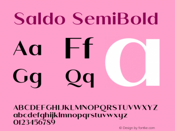 Saldo SemiBold Version 1.000;hotconv 1.0.109;makeotfexe 2.5.65596图片样张