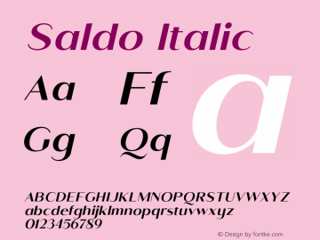 Saldo-SemiBoldItalic Version 1.000;hotconv 1.0.109;makeotfexe 2.5.65596图片样张