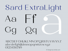 Sard ExtraLight Version 1.000;hotconv 1.0.109;makeotfexe 2.5.65596图片样张