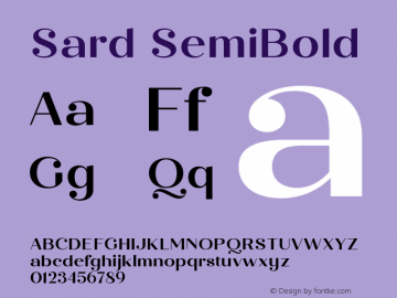 Sard SemiBold Version 1.000;hotconv 1.0.109;makeotfexe 2.5.65596图片样张