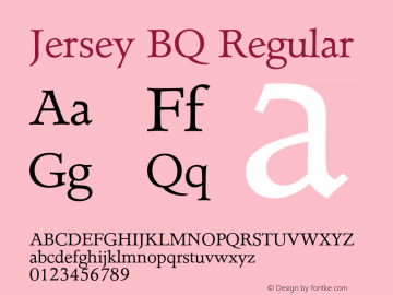 Jersey BQ Regular 001.000 Font Sample