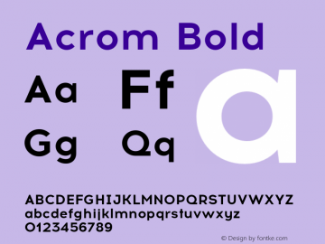 Acrom Bold Version 1.001;Glyphs 3.2 (3227)图片样张