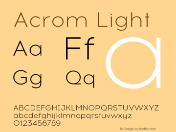 Acrom Light Version 1.001;Glyphs 3.2 (3227)图片样张