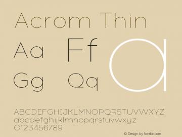 Acrom Thin Version 1.001;Glyphs 3.2 (3227)图片样张