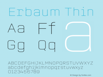 Erbaum Thin Version 1.001;Glyphs 3.2 (3219)图片样张