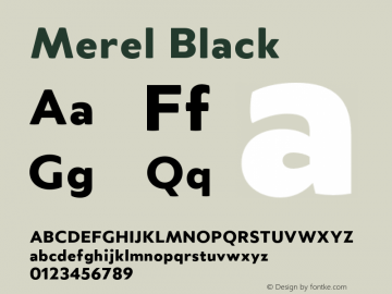 Merel Black Version 1.001;Glyphs 3.2 (3219)图片样张