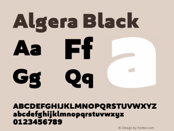 Algera Black Version 1.000;hotconv 1.0.109;makeotfexe 2.5.65596图片样张