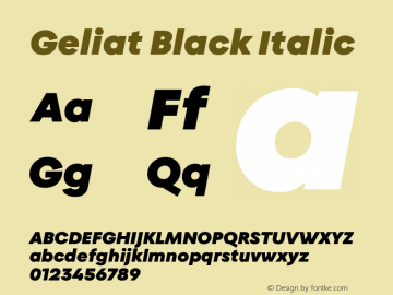 Geliat Black Italic Version 1.000图片样张