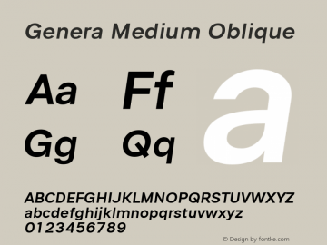 Genera Medium Oblique Version 1.000图片样张