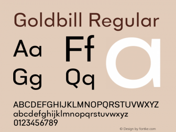 Goldbill Regular Version 1.001图片样张