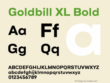 Goldbill XL Bold Version 1.001图片样张