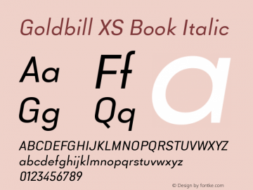 Goldbill XS Book Italic Version 1.001图片样张