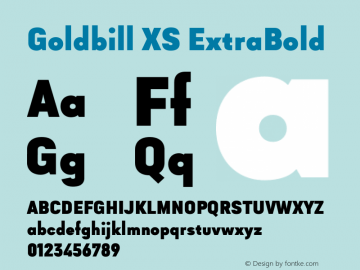 Goldbill XS ExtraBold Version 1.001图片样张