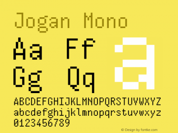 Jogan Mono Version 1.000;June 16, 2022;FontCreator 14.0.0.2843 64-bit图片样张