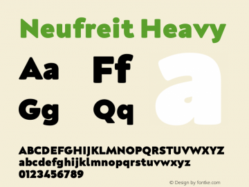 Neufreit Heavy Version 1.000;hotconv 1.0.109;makeotfexe 2.5.65596图片样张