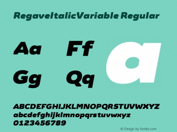 RegaveItalicVariable Version 1.000图片样张