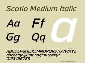 Scatio Medium Italic Version 1.000图片样张