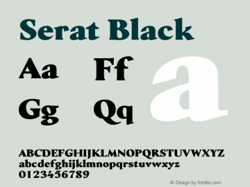 Serat Black Version 3.000;March 27, 2023;FontCreator 14.0.0.2901 64-bit图片样张