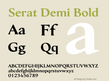 Serat Demi Bold Version 3.000;March 27, 2023;FontCreator 14.0.0.2901 64-bit图片样张