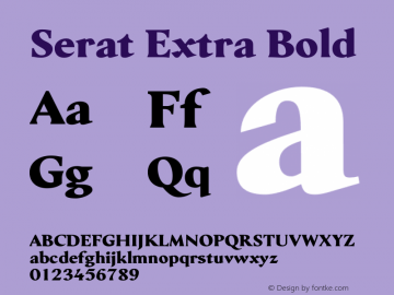 Serat Extra Bold Version 3.000;March 27, 2023;FontCreator 14.0.0.2901 64-bit图片样张