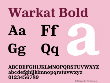 Warkat Bold Version 1.000;September 2, 2022;FontCreator 14.0.0.2872 64-bit图片样张