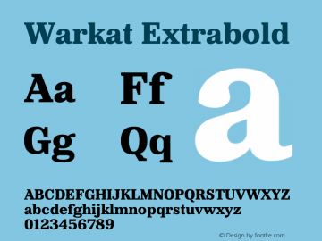 Warkat Extrabold Version 1.000;September 2, 2022;FontCreator 14.0.0.2872 64-bit图片样张