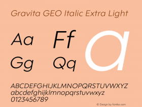 GravitaGEOItalic-ExtraLight 1.000图片样张