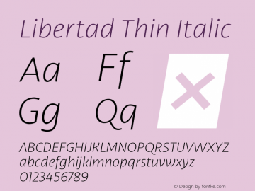 Libertad-Thin-Italic Version 1.002图片样张