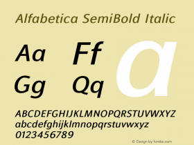 AlfabeticaSemiBold-Italic Version 1.000图片样张