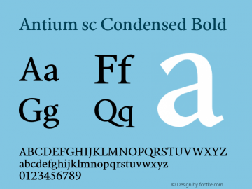 Antium sc Condensed Bold Version 2.001图片样张