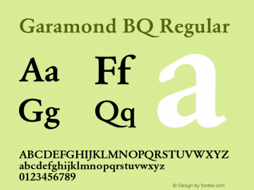 Garamond BQ Regular 001.000图片样张