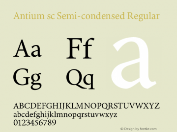 Antium sc Semi-condensed Regular Version 2.001图片样张