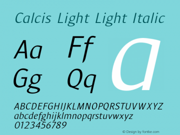 Calcis-LightItalic Version 1.000图片样张