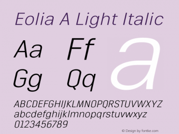 EoliaA-LightItalic Version 1.000图片样张