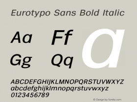 EurotypoSans-Italic Version 1.000图片样张