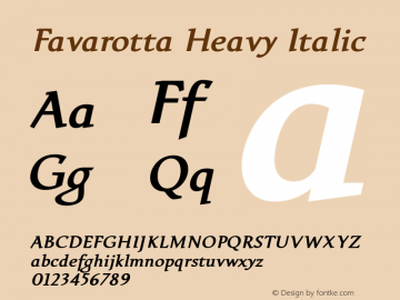 Favarotta-HeavyItalic Version 1.000图片样张