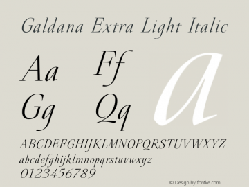 Galdana-ExtraLightItalic 1.000图片样张