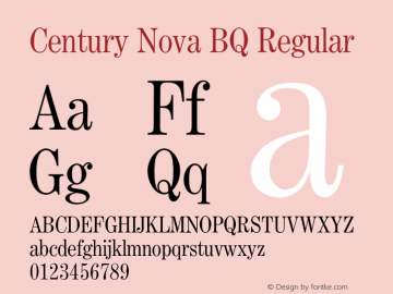 Century Nova BQ Regular 001.000 Font Sample