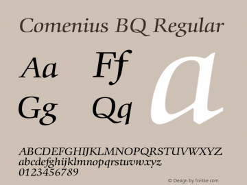 Comenius BQ Regular 001.000 Font Sample