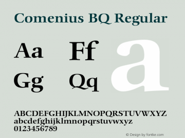 Comenius BQ Regular 001.000 Font Sample