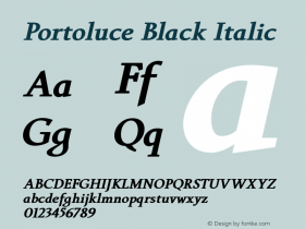 Portoluce-BlackItalic Version 1.000图片样张